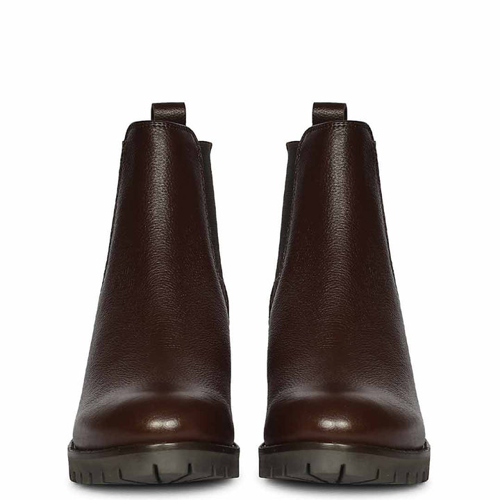 Saint Sophia Brown Leather Ankle Boots