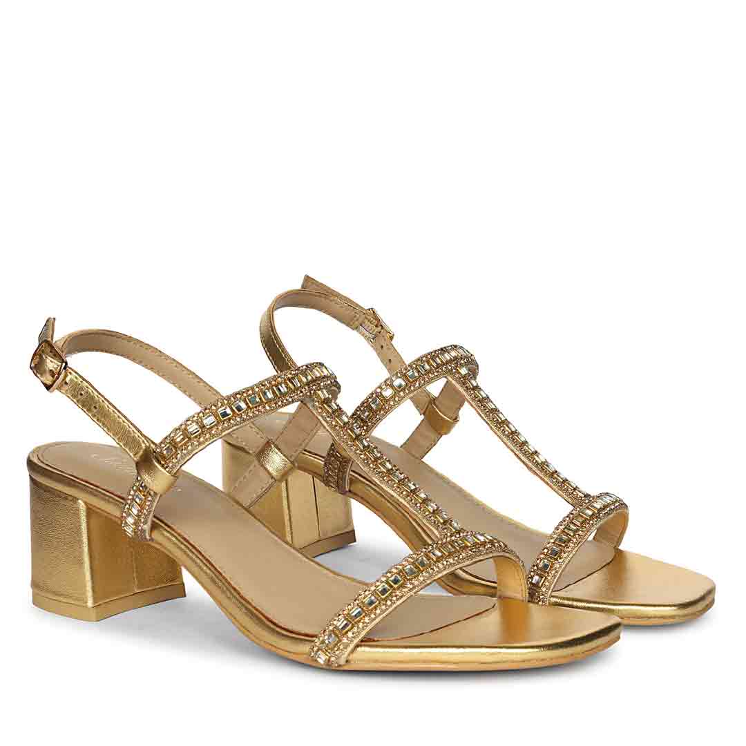 Saint Platin Leather Block Heel