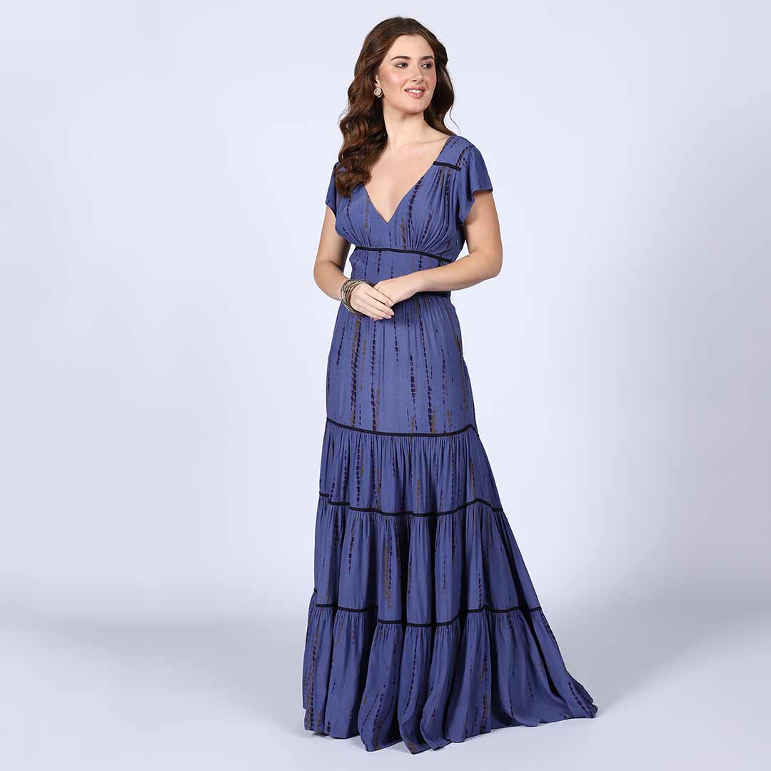 Saint Anastasia Tiered Viscose Maxi Dress