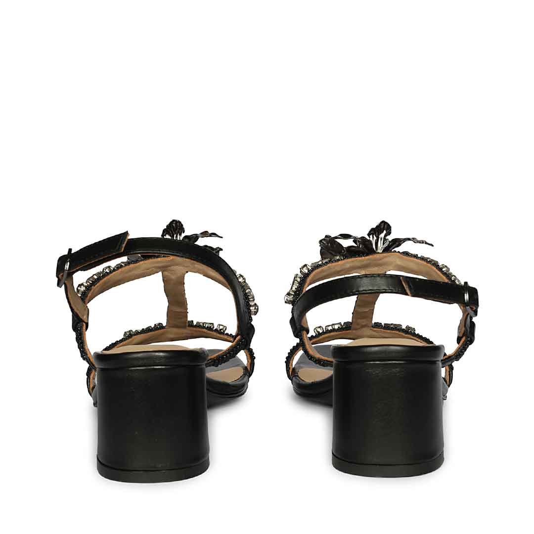 Saint Black Leather Block Heel