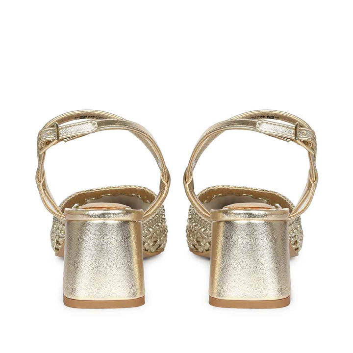 Saint Cianna Platin Multi Hand-Woven Leather Block Heels