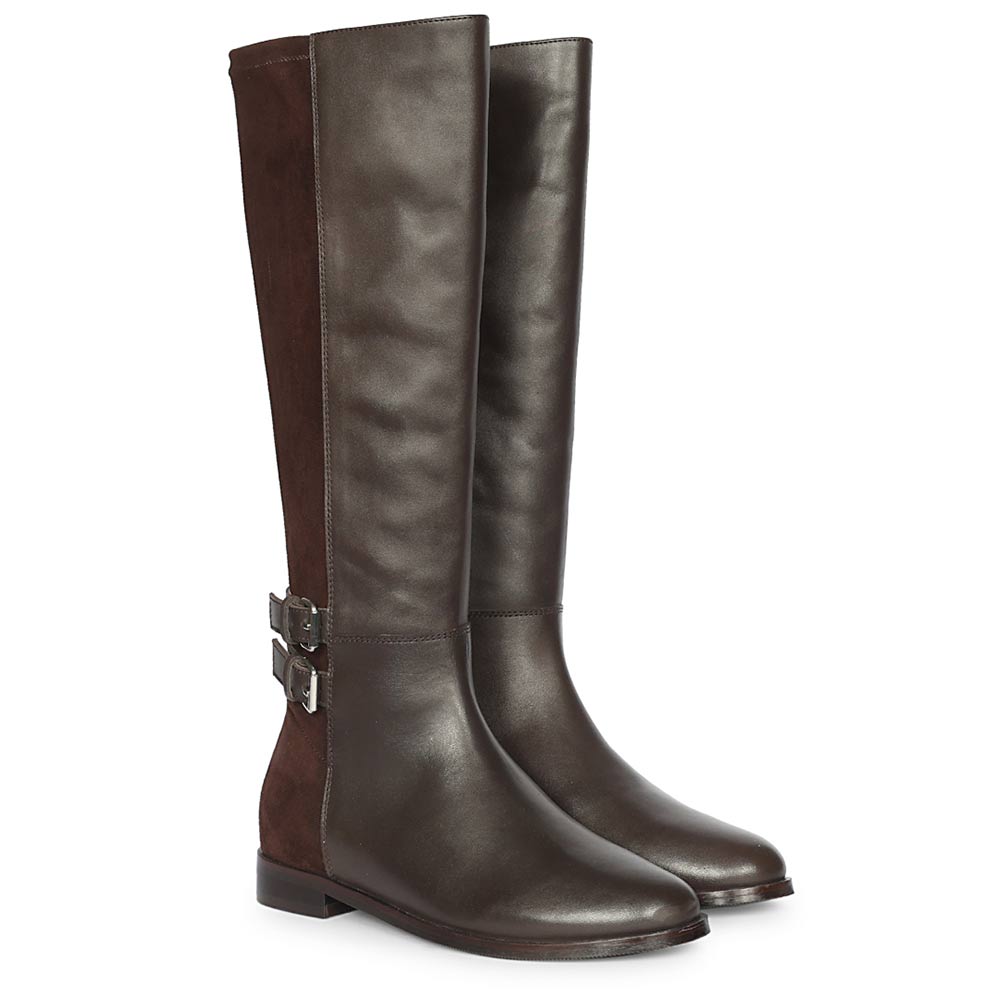 Saint Serafina Brown Leather Knee High Boots