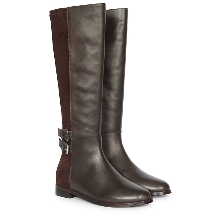 Saint Serafina Brown Leather Knee High Boots