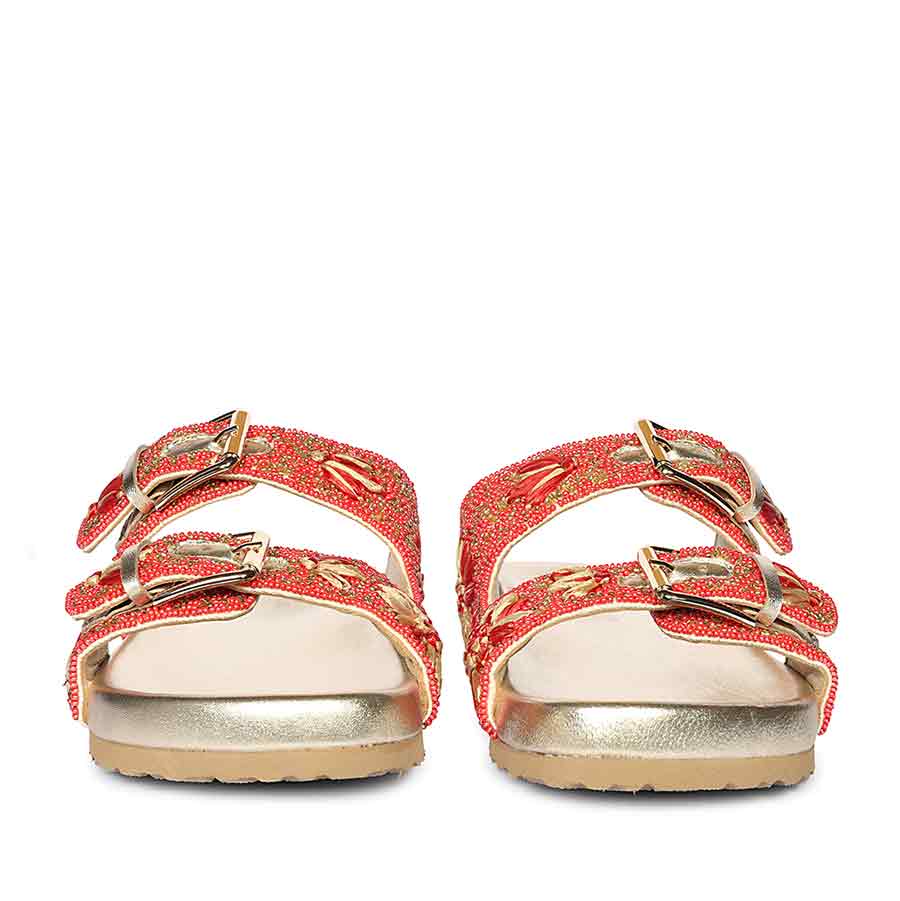 Saint Willow Coral Footbed Sandals