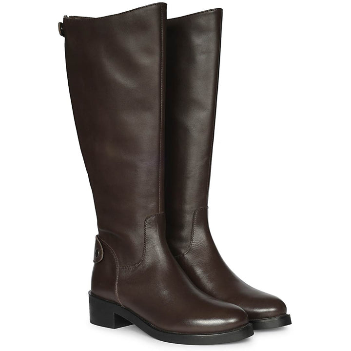 Saint Stella Brown Leather Knee High Boots