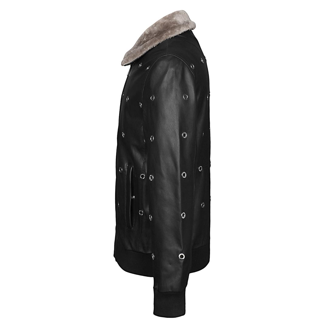 Saint Joshua Black Leather Men's Jackets