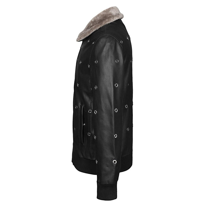 Saint Joshua Black Leather Men's Jackets