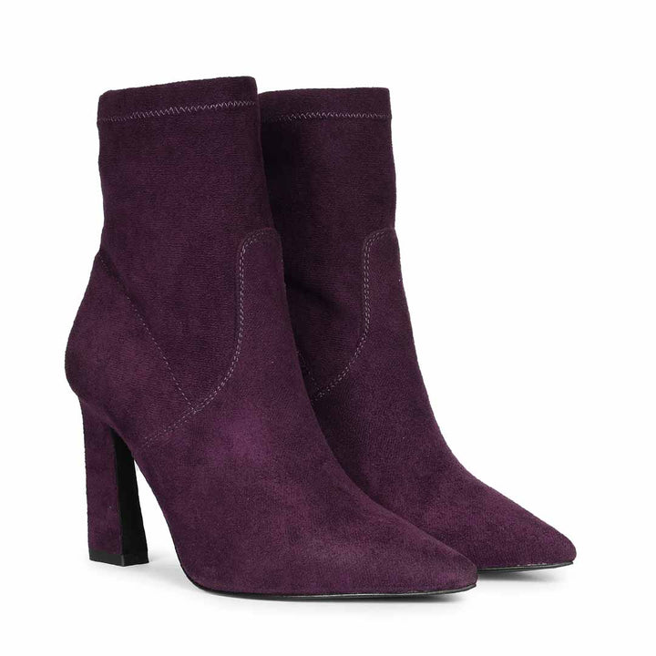 Saint Aubergine Leather Ankle Boots