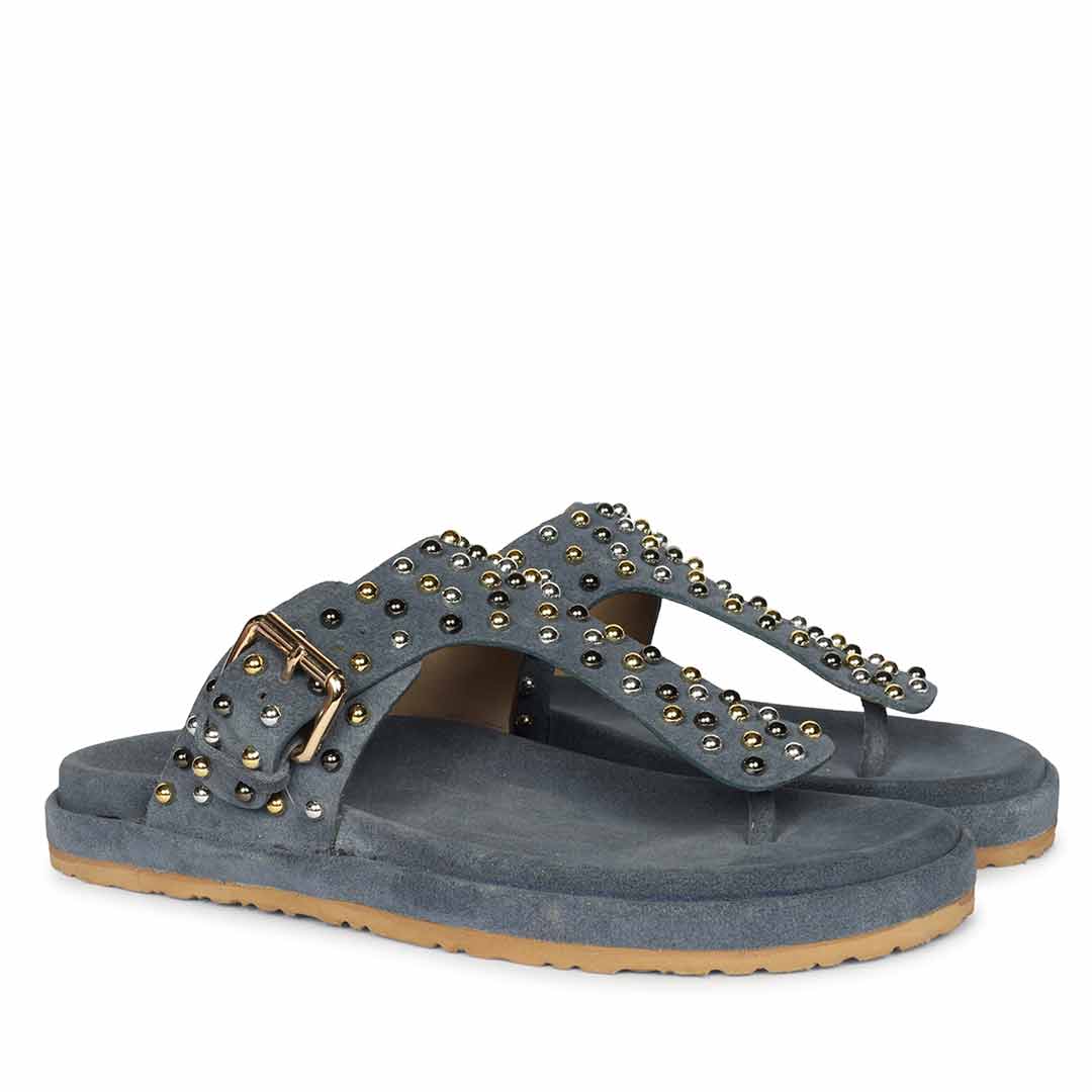 Saint Blue Leather Footbed