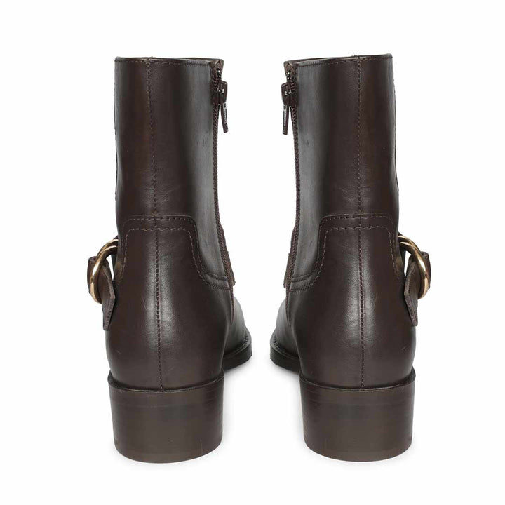 Saint Marina Brown Leather High Ankle Boots