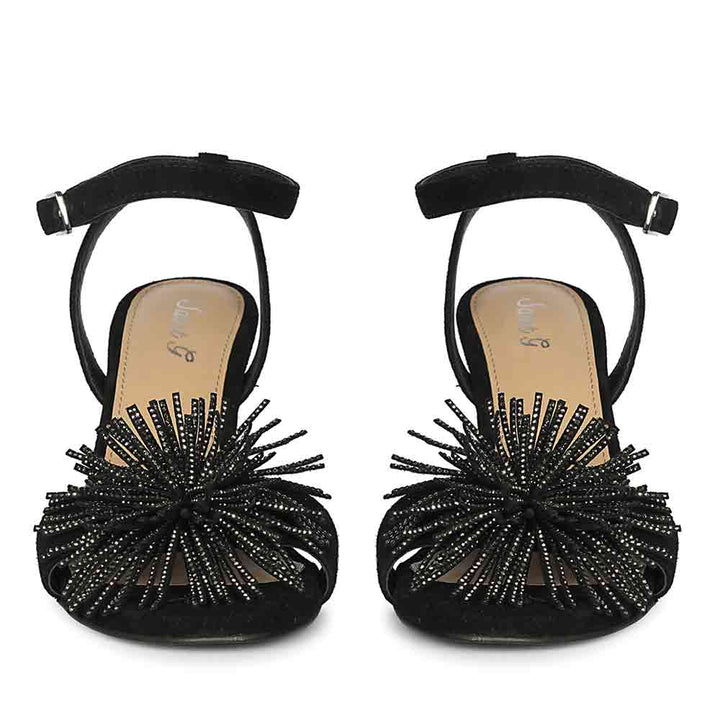 Saint Liora Black Suede Fringe Stilettos
