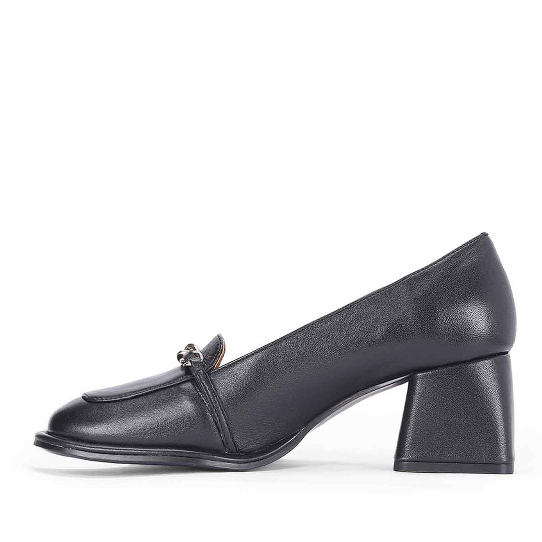 Saint Mirielle Black Leather Moccasins