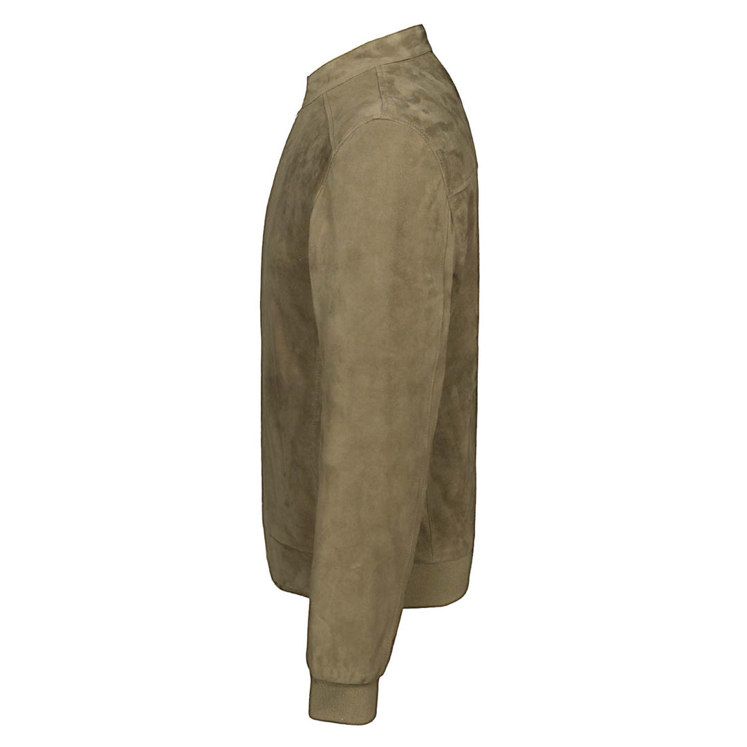Freya Olive Suede Leather Men’s Bomber Style Jackets