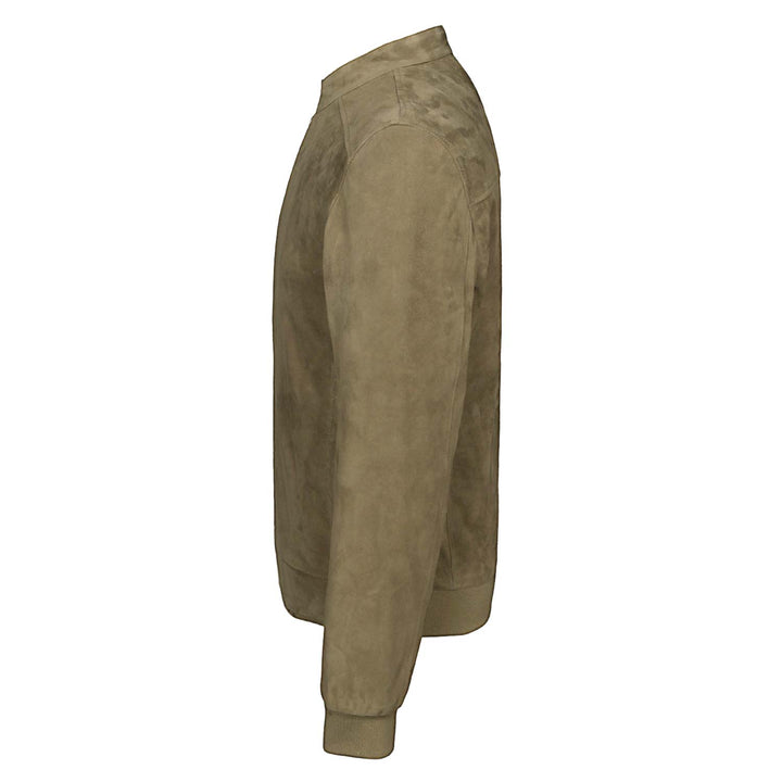 Freya Olive Suede Leather Men’s Bomber Style Jackets