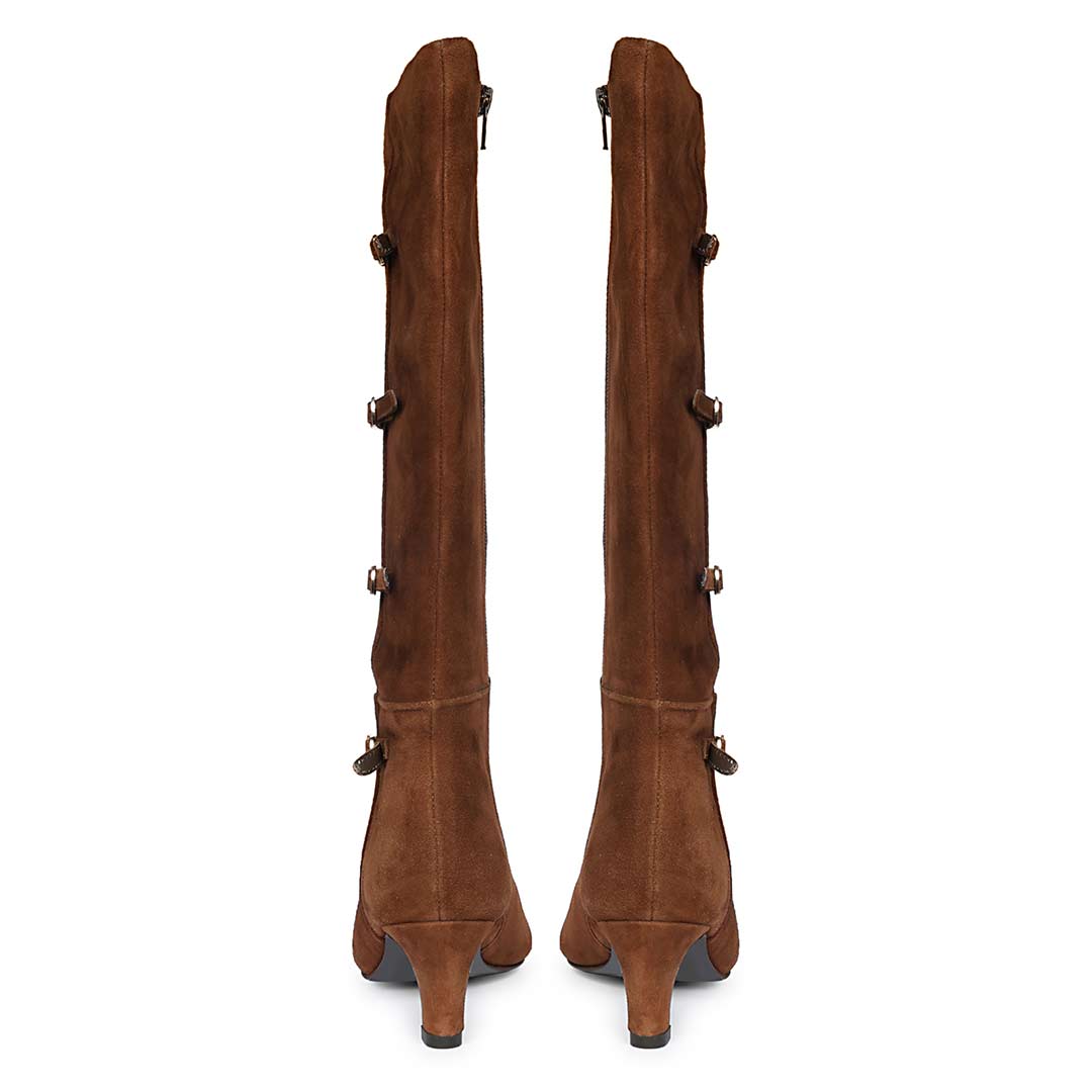 Saint  Chestnut Leather Long Boots