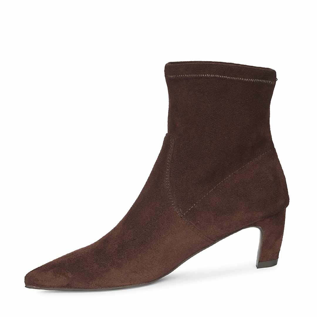 Saint Avery Brown Stretch Suede Kitten Heel Boots