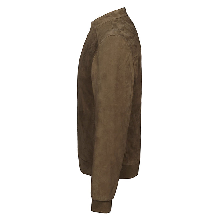 Saint Freya Olive Suede Leather Men's Bomber Style Jackets