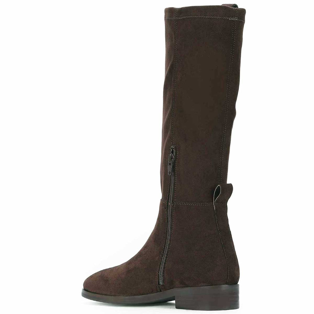 Saint Marlowe Eyelets Brown Stretch Suede Long Boots