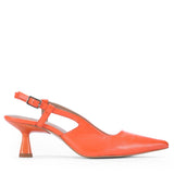 Saint Josie Orange Leather Pumps