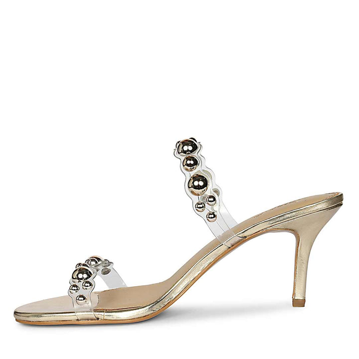 Saint Lumi Studded Gold Stiletto Heels