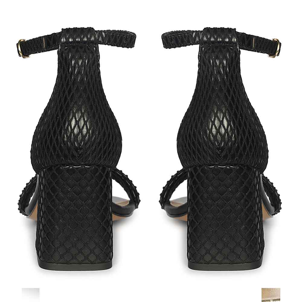 Saint Verona Black Vegan Leather Block Heels