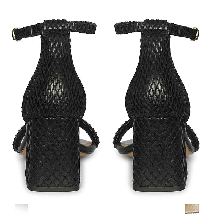 Saint Verona Black Vegan Leather Block Heels