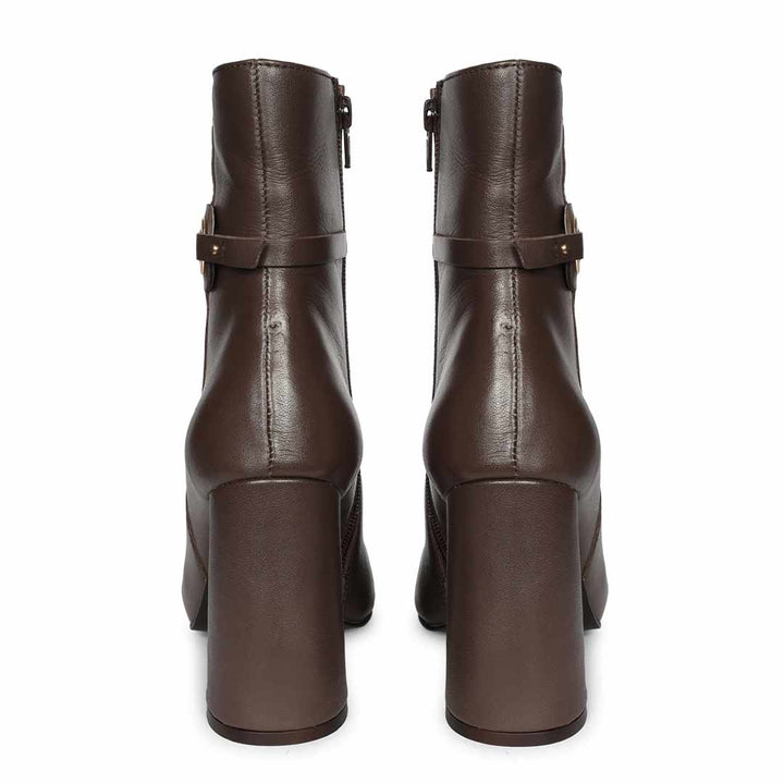 Saint Lana Golden Ring Brown Leather High Ankle
