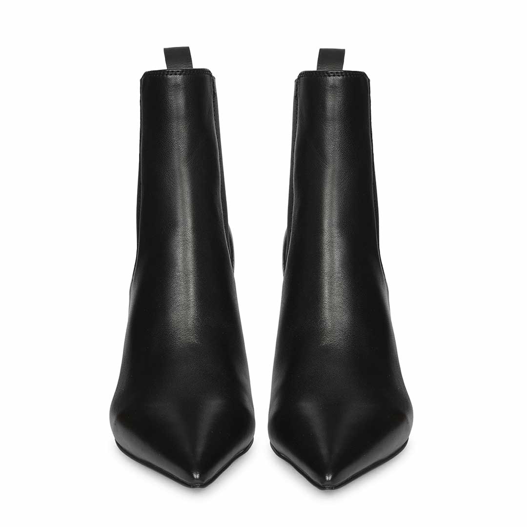 Saint Arely Black Metallic Leather Stiletto Ankle Boots