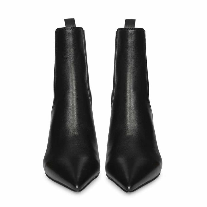 Saint Arely Black Metallic Leather Stiletto Ankle Boots