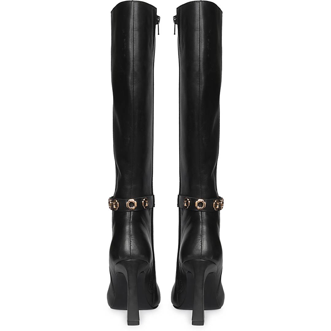 Saint Black Leather Long Boots