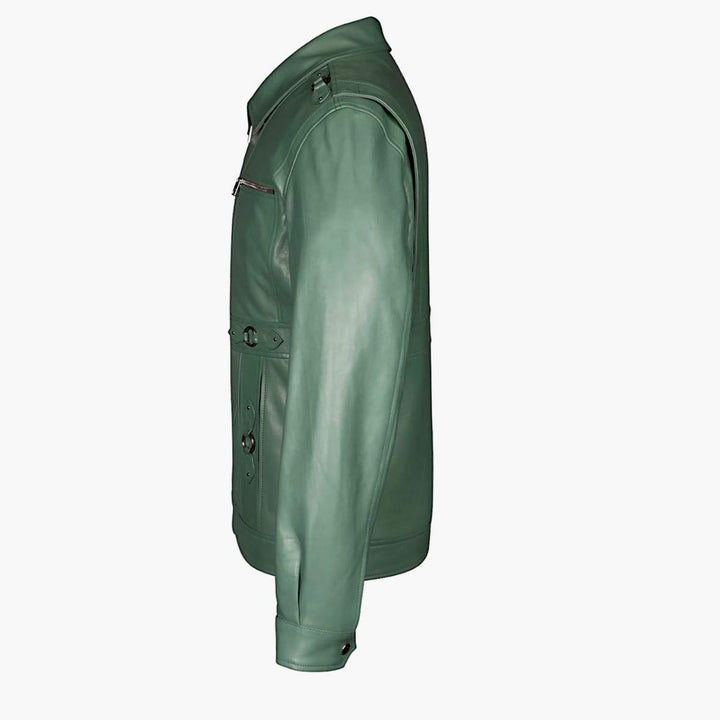 Saint Benjo Turquoise Leather Men's Jacket
