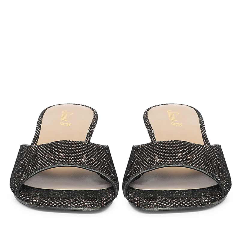 Saint Lorelei Burgundy Glitter Kitten Heels