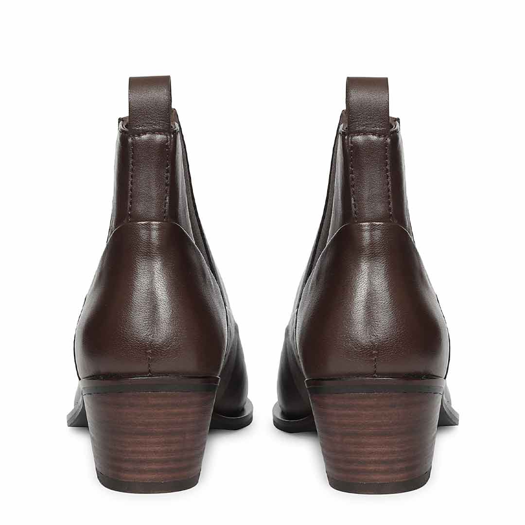 Saint Meline Brown Napa Leather Ankle Boots
