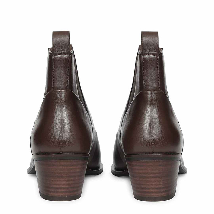 Saint Meline Brown Napa Leather Ankle Boots