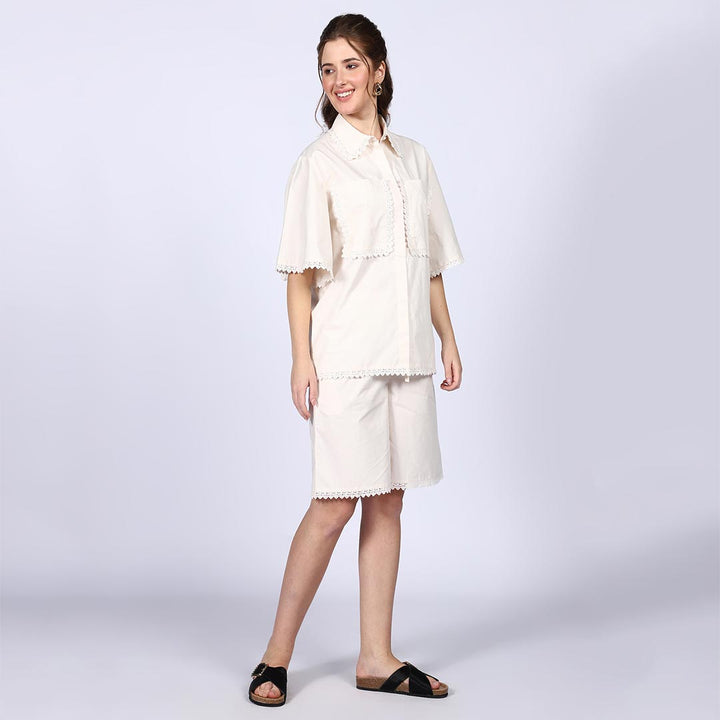 Saint Aurora Ivory Cotton Poplin Co-ord Set