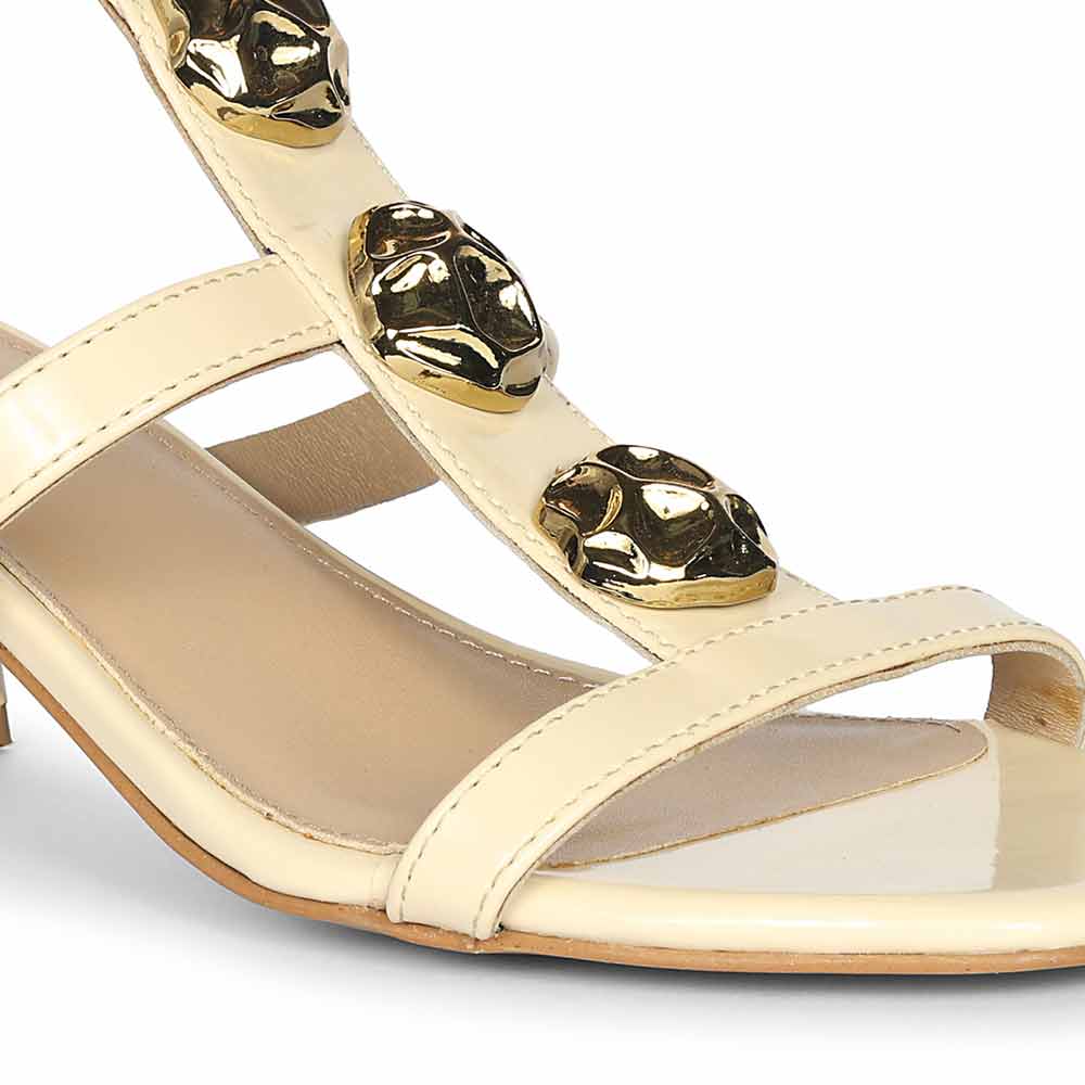 Saint Solea Off White Vegan Leather Block Heels