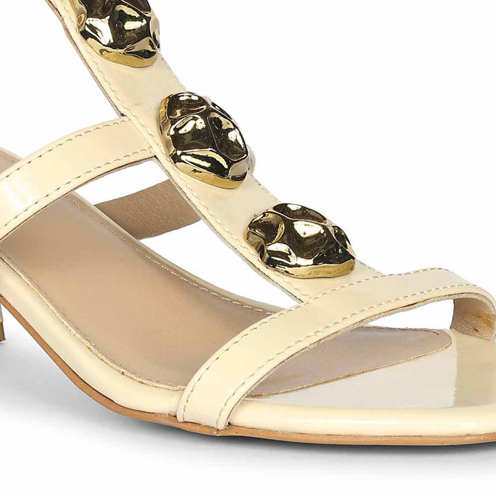 Saint Solea Off White Vegan Leather Block Heels