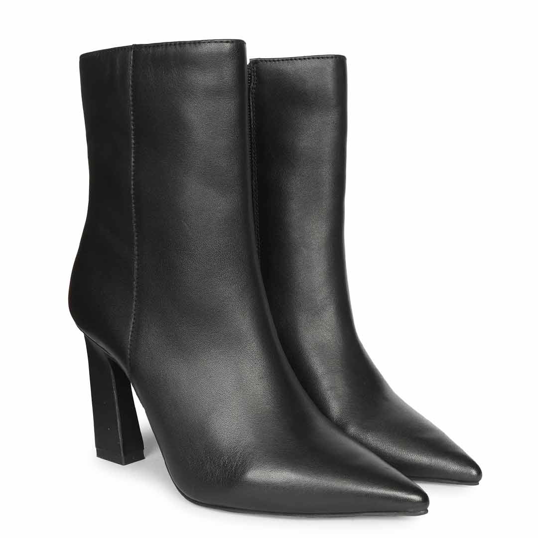 Saint  Handcrafted Black Leather Ankle Boots