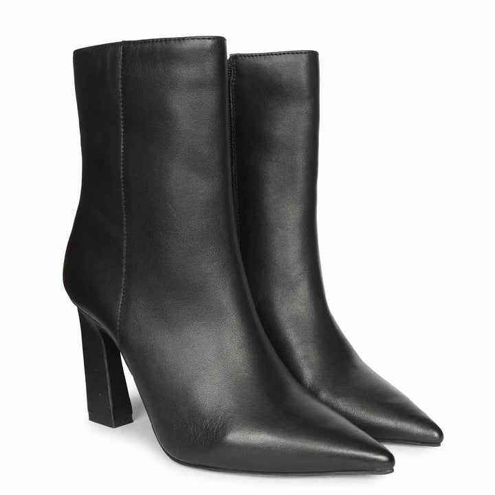 Saint  Handcrafted Black Leather Ankle Boots