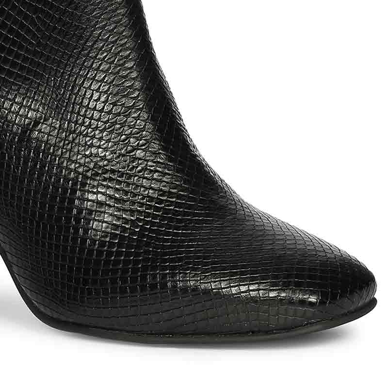 Saint Amara Black Snake Embossed Leather Ankle Boots