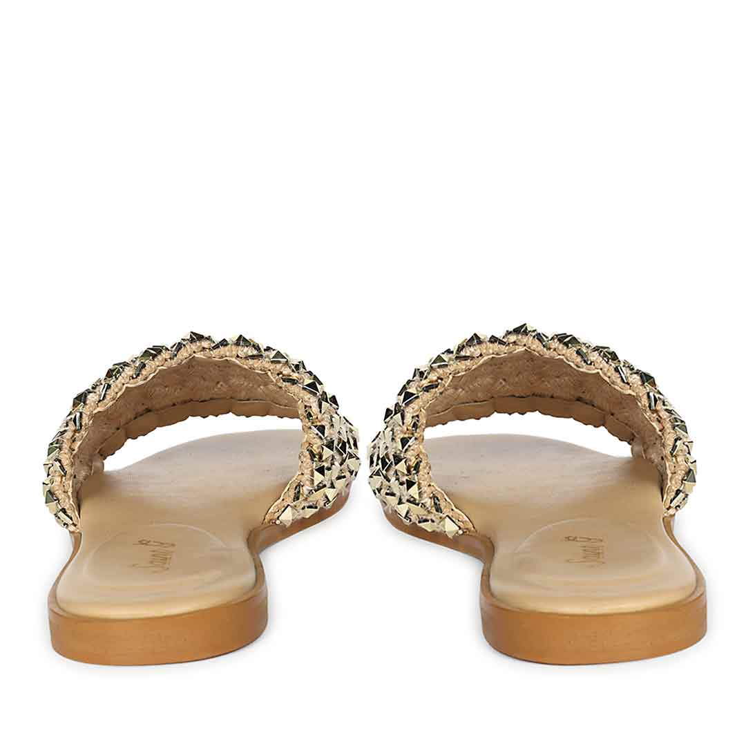 Saint Tara Glow Mesh Beige Leather Flats