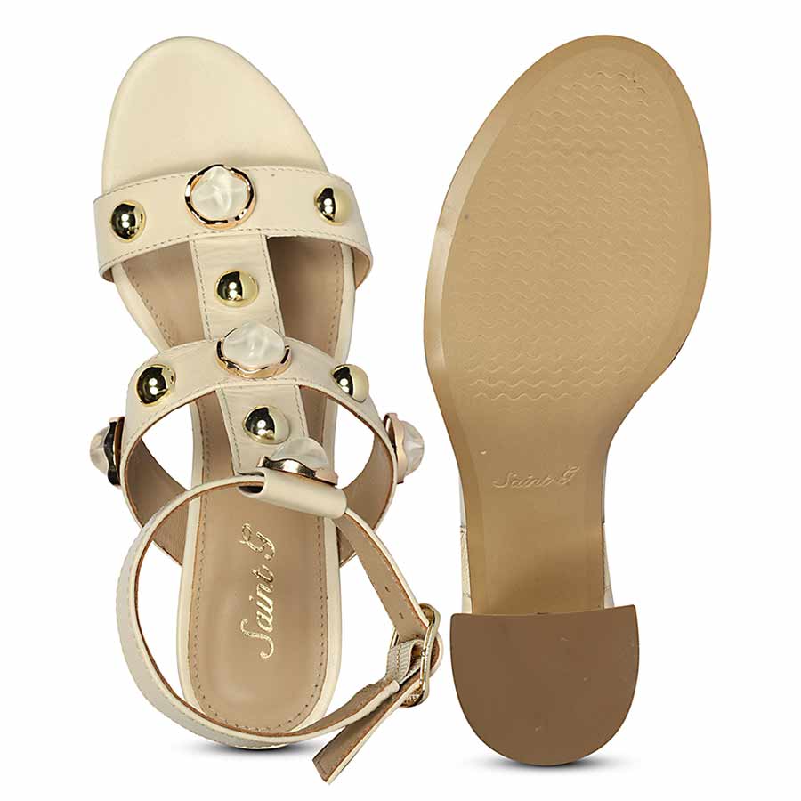 Saint Off-White Leather Block Heels