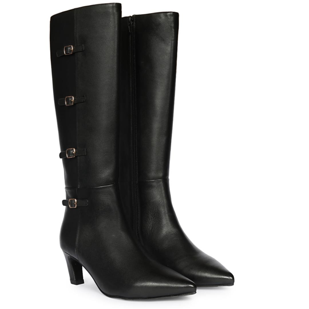Saint  Black Leather Long Boots