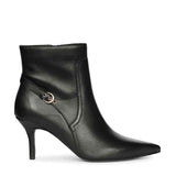 Saint Regina Golden Buckle Black Leather Ankle Boots
