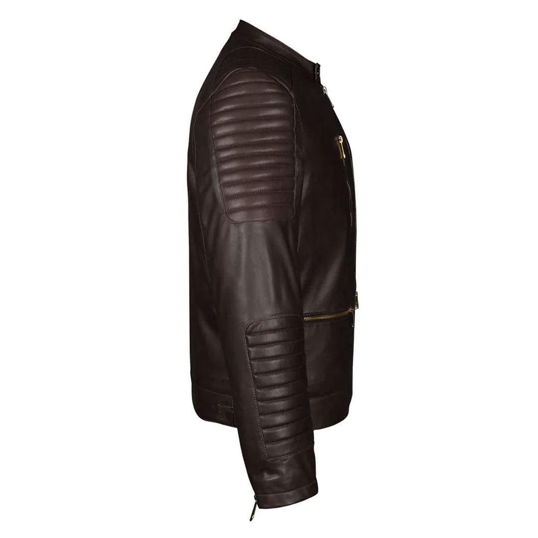 Saint Ellis chocolate Leather Men's Cafe Racer Jackets