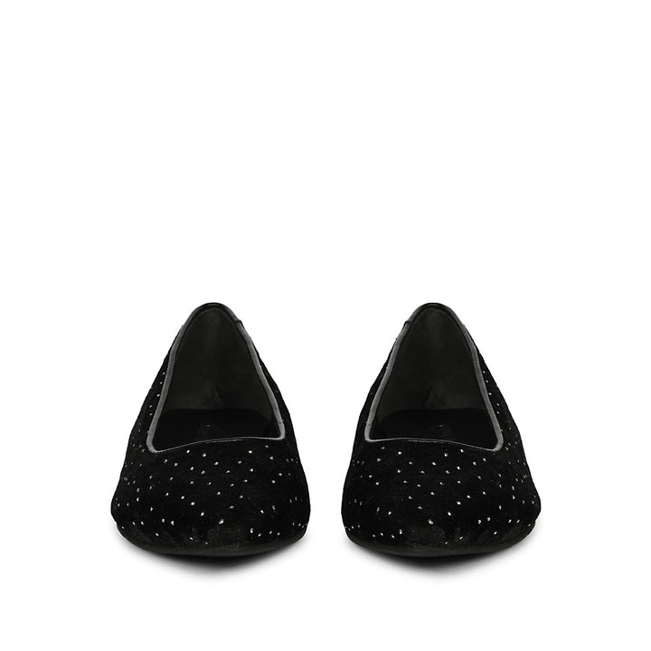 Saint Lilly Strass Black Velvet Ballerinas