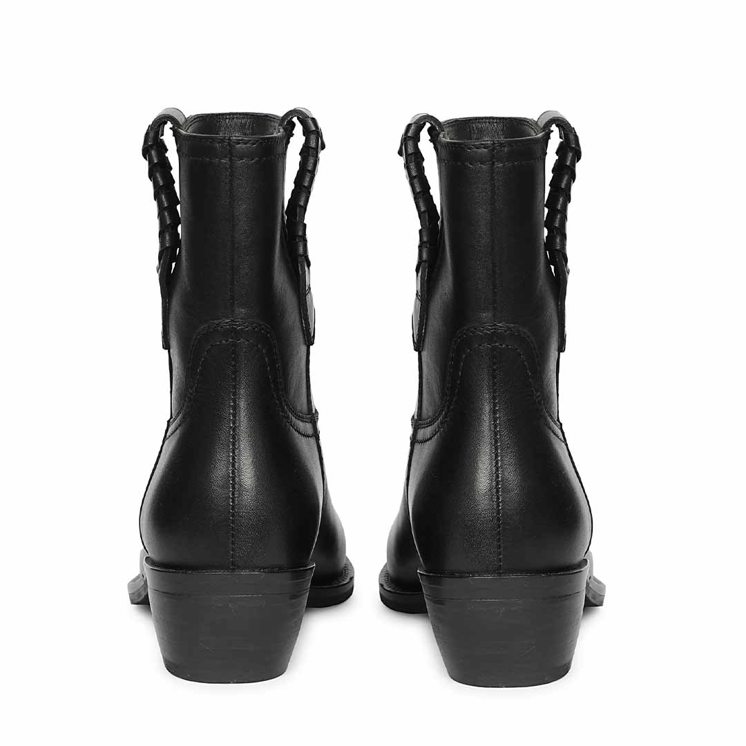 Saint Marina Black Leather High Ankle Boots