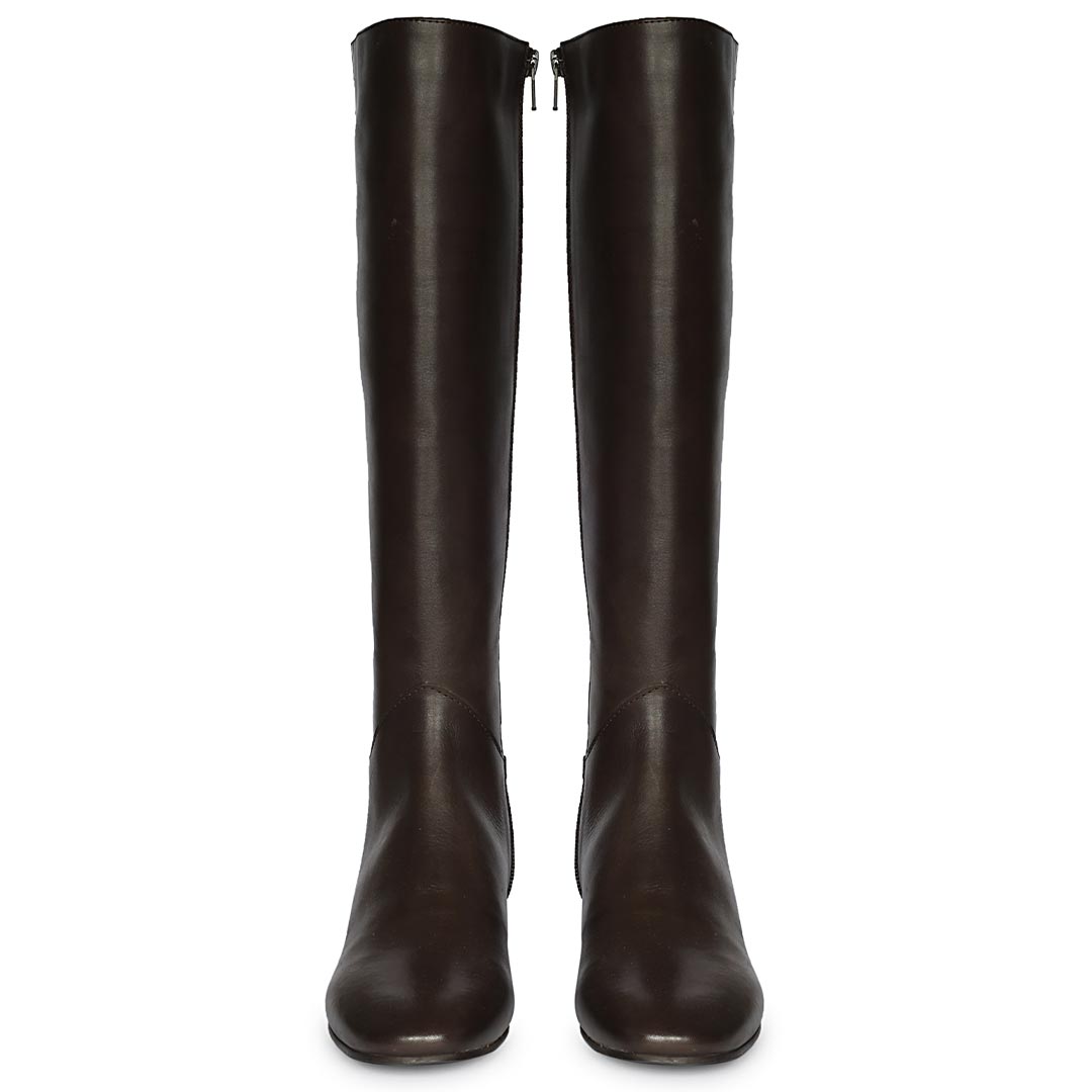 Saint Ivanna Brown Leather Knee High Boots