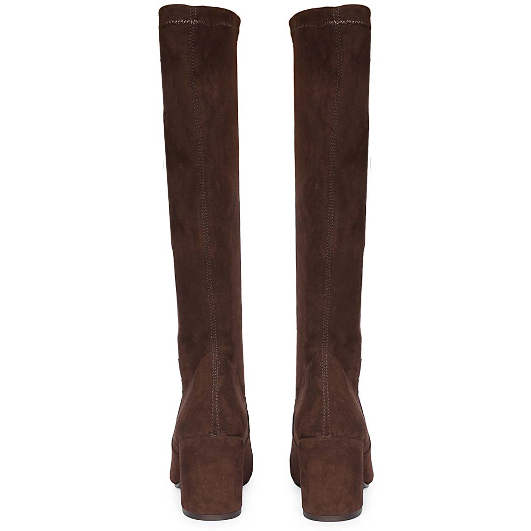 Saint Annie Brown Stretch Suede Long Boots