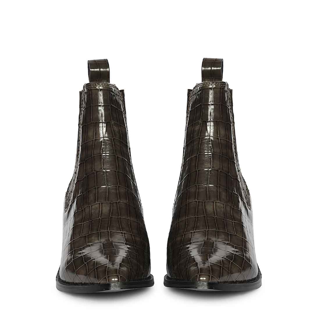 Saint Snake Gray Leather Ankle boots